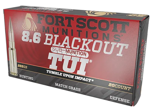 Fort Scott Munitions 8.6 Blackout, 285gr, Solid Copper Spun, 20rd Box