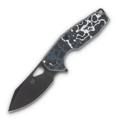 Fox Knives SMKW Exclusive Yaru Folding Knife Black Vanax/White Storm FatCarbon FX527SMWS