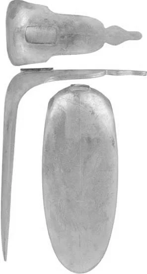 French TULLE Fusil de Chasse Buttplate,wax cast steelOverall length 4-13/16", width 1-15/16", comb 3-3/8"