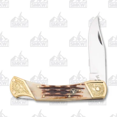 Frost Whitetail Cutlery Amber Jigged Bone Bear Claw Lockback FRWT072RMS