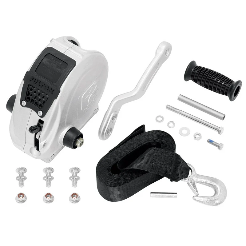 Fulton F2 Trailer Winch 1,600 lbs. – Single Speed w/Strap, Sharkskin Finish [FW16000101]