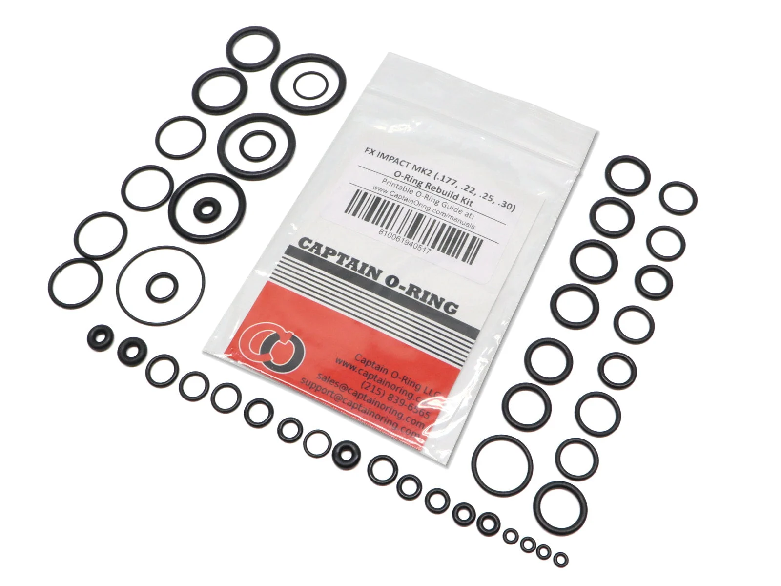 FX Impact MK2 (MKII) (.177/.22/.25/.30 + Power Plenum) Complete 47 Piece O-Ring Rebuild Kit