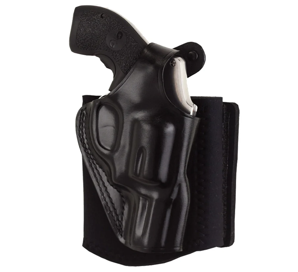 Galco AG600B Ankle GloveSize Fits Ankles up to 13″ Black Leather Hook & Loop Compatible w/Sig P365/P365 SAS/Glock 42 Right Hand