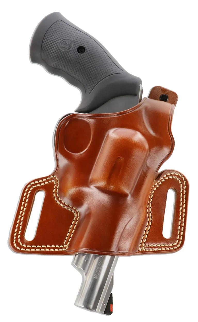 Galco SIL104 SilhouetteOWB Tan Leather Belt Slide Fits Ruger GP100 Fits S&W L Frame Fits 3-4.25″ Barrel Right Hand