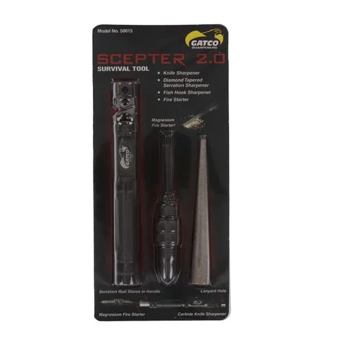 Gatco Scepter 2.0 Tungsten Carbide and Take Down Diamond Sharpener with Fire Starter