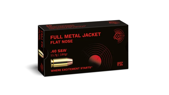 GECO .40 S&W 180 gr FMJ – Precision Ammo for Training & Target Practice| 50 Rounds