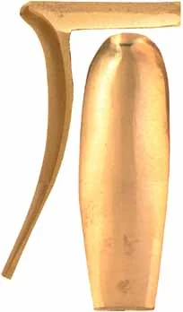 Golden Age Style Buttplate,sand cast brassOverall length 4-3/8", width 1-3/8", comb 2-1/2"
