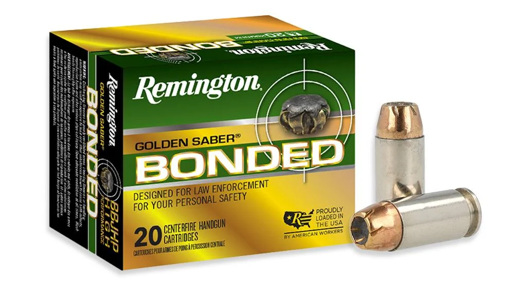 Golden Saber Bonded, 40 S&W, 165 Grain, Bonded Brass Jacketed Hollow Point, 1150 fps