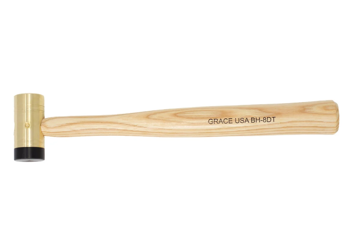 Grace USA 8 oz Brass Hammer w/ Derlin Tip - BH-8DT