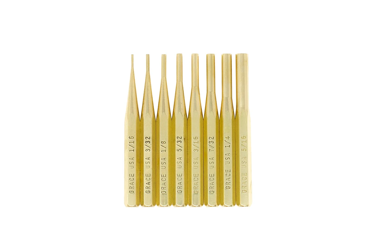 Grace USA - Brass Pin Punch Set - PS-8