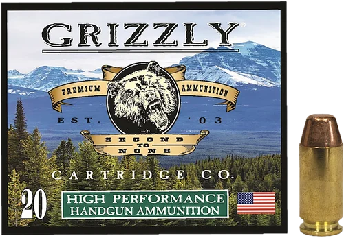 Grizzly Ammo 40S&W 200gr Full Metal Jacket Flat Point, 20rd Box