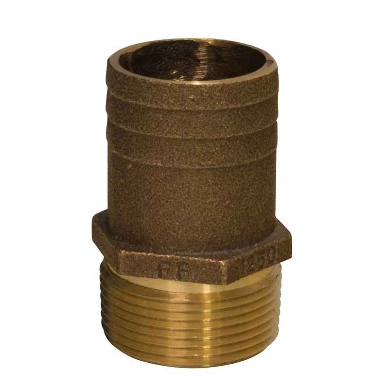 GROCO 3/4 NPT x 1 Bronze Full Flow Pipe to Hose Straight Fitting [FF-750]