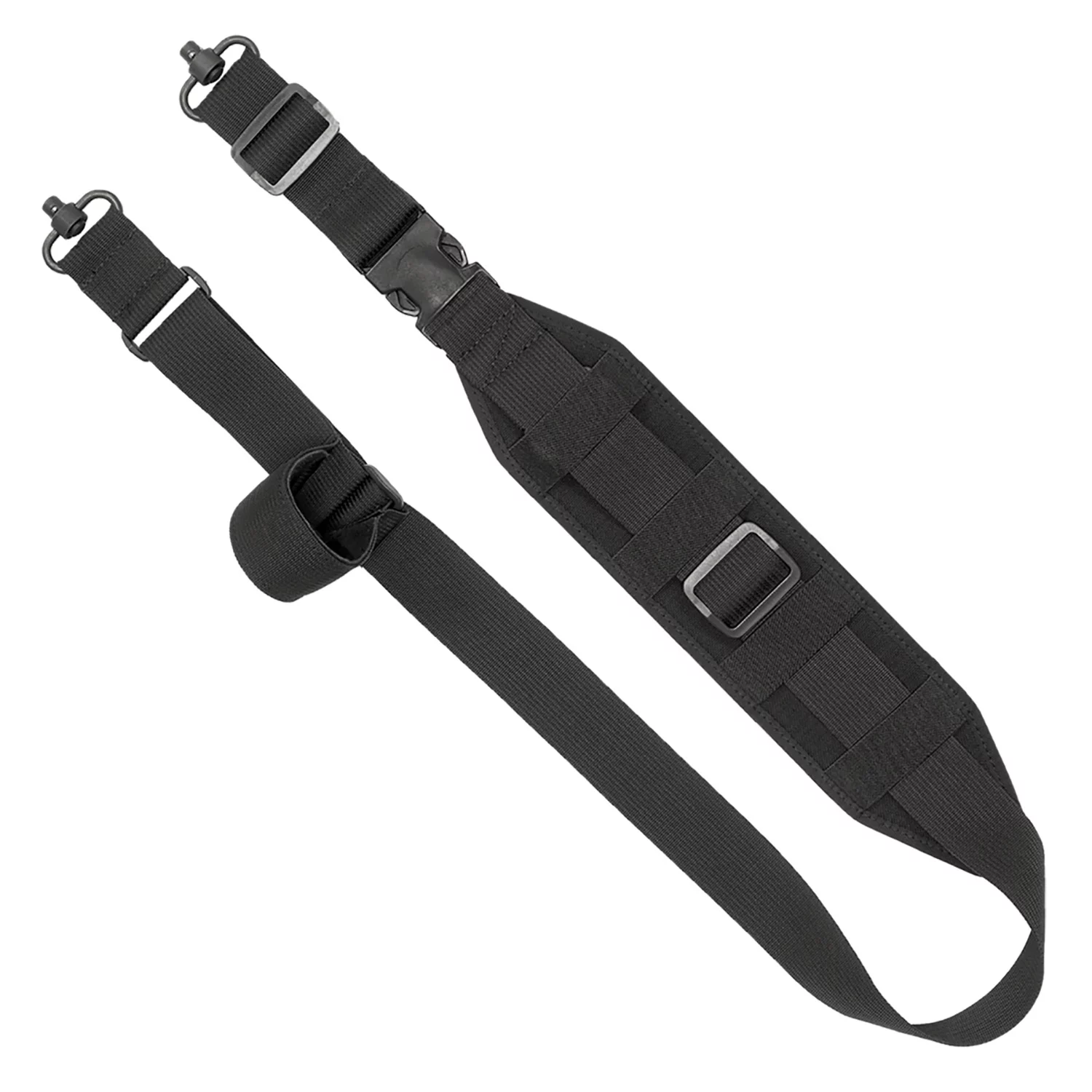 GrovTec US Inc GTSL133 QS Heavy Gunner with Black Finish, 3″ W, Adjustable Design & 1.50″ Push Button Swivels for Rifle/Shotgun