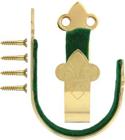 Gun hook, brass, lined pair
