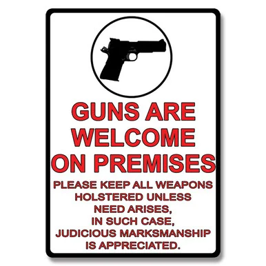 Guns Welcome Tin Sign REP1499