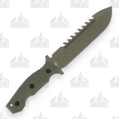 Halfbreed Large Survival Knife Ranger Green 6.89in Plain Ranger Green Modified Spear Point LSK01OD