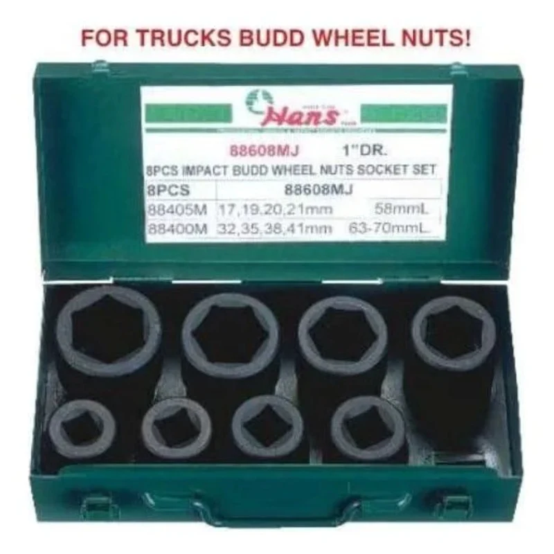 Hans 86608 8pcs 3/4″ Drive Deep Impact Socket Wrench Set