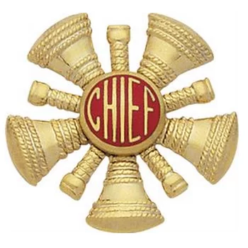 Hat/Shield Medallion, 5 Crossed Bugles w/Chief in Center, Di-Cut
