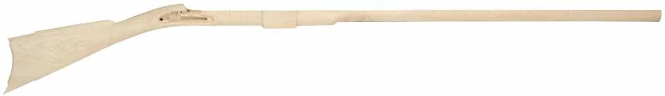Hawken fullstock, pre shaped stock, pre-inlet,1" octagon, 42" barrel, L&R late English lock, extra fancy maple