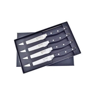 Hen & Rooster 4 Piece Steak Knife Set Black HRI103B
