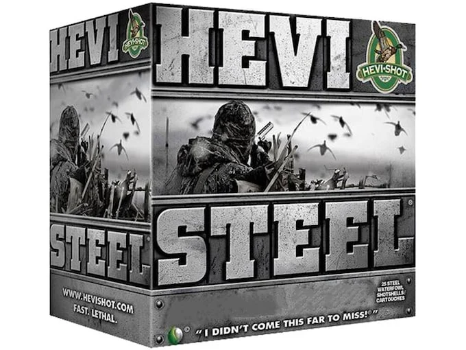 Hevi-Shot Hevi-Steel Ammunition 12 Gauge 2-3/4″ 1-1/8 oz #4 Non-Toxic Shot
