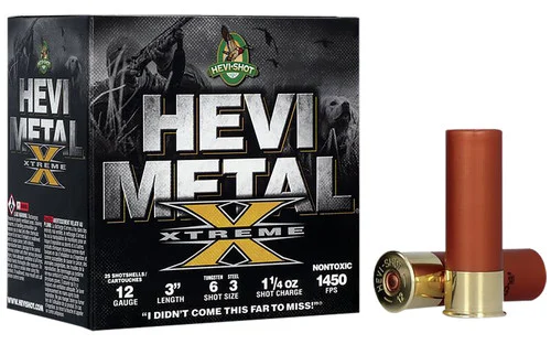 HEVI-Shot Metal Xtreme 12 Ga, 3", 1 1/4 oz, Tungsten 6, 3 Shot, 25rd Box