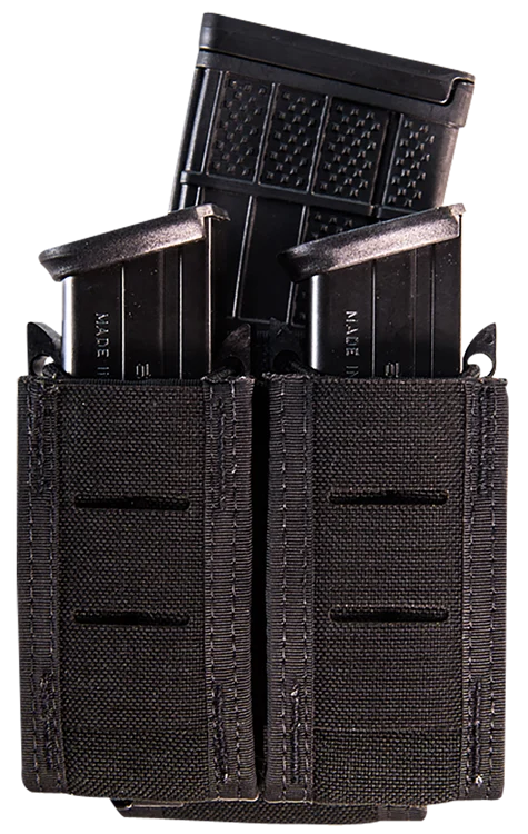 High Speed TACO Duty DoubleMag, Black Nylon with MOLLE Exterior, Fits MOLLE & 2" Belt