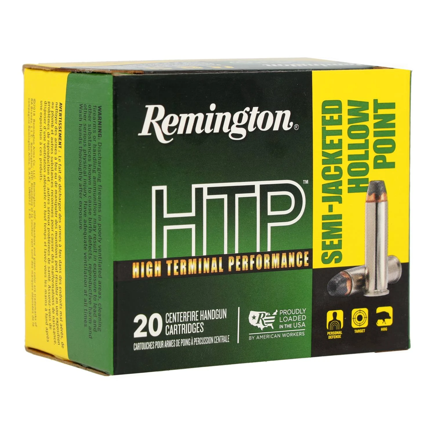 High Terminal Performance, 357 Magnum, 180 Grain, Semi-Jacketed Hollow Point, 1145 fps