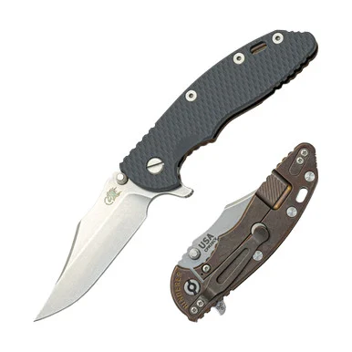 Hinderer XM-18 3.5 Bowie Gray G-10 Stonewashed Bronze