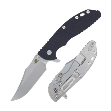 Hinderer XM-24 Stonewash - Black 4in Plain Stonewash Bowie