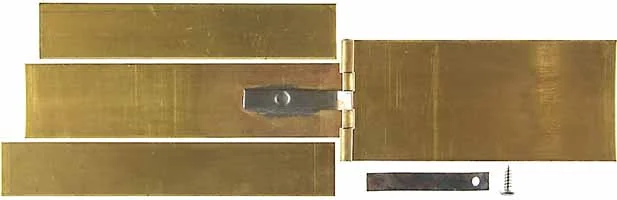 Hinged Patchbox Kit, with spring, brass,7-3/4" overall length