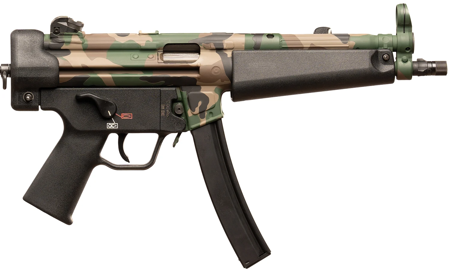 HK 81001152 SP5Sports South Exclusive 9mm Luger 30+1 8.86″ Black Steel Barrel Aluminum Woodland Camo Right Hand