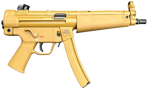 HK SP5 9mm, 8.9" Threaded Barrel w/Tri Lug, RAL8000 FDE Finish, Iron Sights, Ambi Safety, 2x30rd Mags