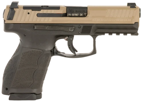 HK VP9A1 Full Size 9mm 20+1 17+1 Black & Flat Dark Earth, Optic Ready, Brown Polymer Frame w/Picatinny Rail Interchangeable Backstrap Grip