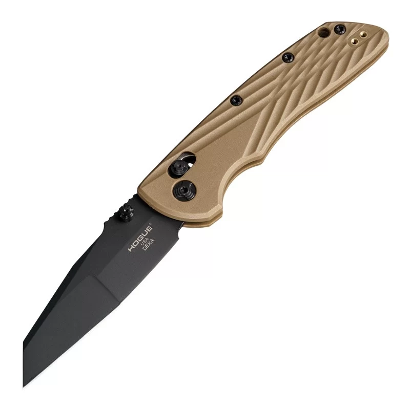 Hogue Deka 3.25″ ABLE Lock Folder, Modified Wharncliffe Blade Black Finish, Flat Dark Earth Magnacut