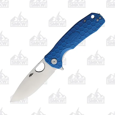 Honey Badger Knives Large Blue Drop Point Folding Knife 3.63in Blade HB1020