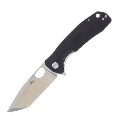 Honey Badger Knives Large Tanto Folding Knife Black FRN 3.63in Satin Blade HB1321