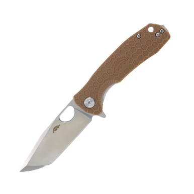 Honey Badger Knives Medium Tanto Folding Knife Tan FRN - 3.19in Blade HB1332