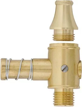 Horn measure valve,brass, with pouring spout