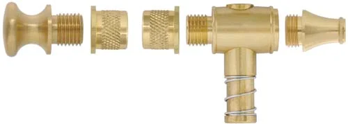 Horn measure valve, pouring spout, small horn plug and 2 small bushings