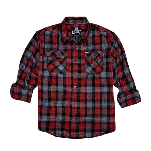 Hornady Gear Flannel Shirt 2XL Red/Black/Gray, Cotton/Polyester, Relaxed Fit Button Up