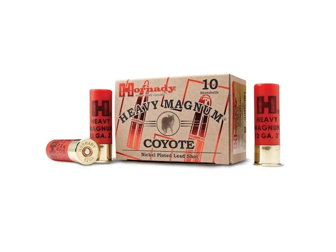 Hornady Heavy Magnum Coyote Ammunition 12 Gauge 3″ 1-1/2 oz BB Nickel Plated Shot Box of 10