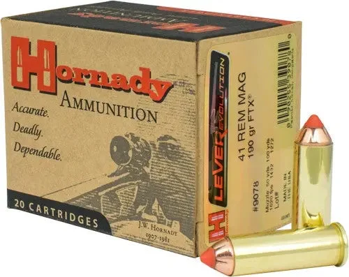 HORNADY LEVEREVOLUTION 41 REM MAG 190GR FTX 20RD