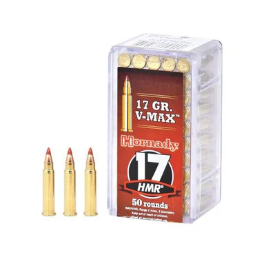 Hornady Varmint Express 17 HMR Ammunition 17 Grain Brass Centerfire 50 Rounds V-Max 83170