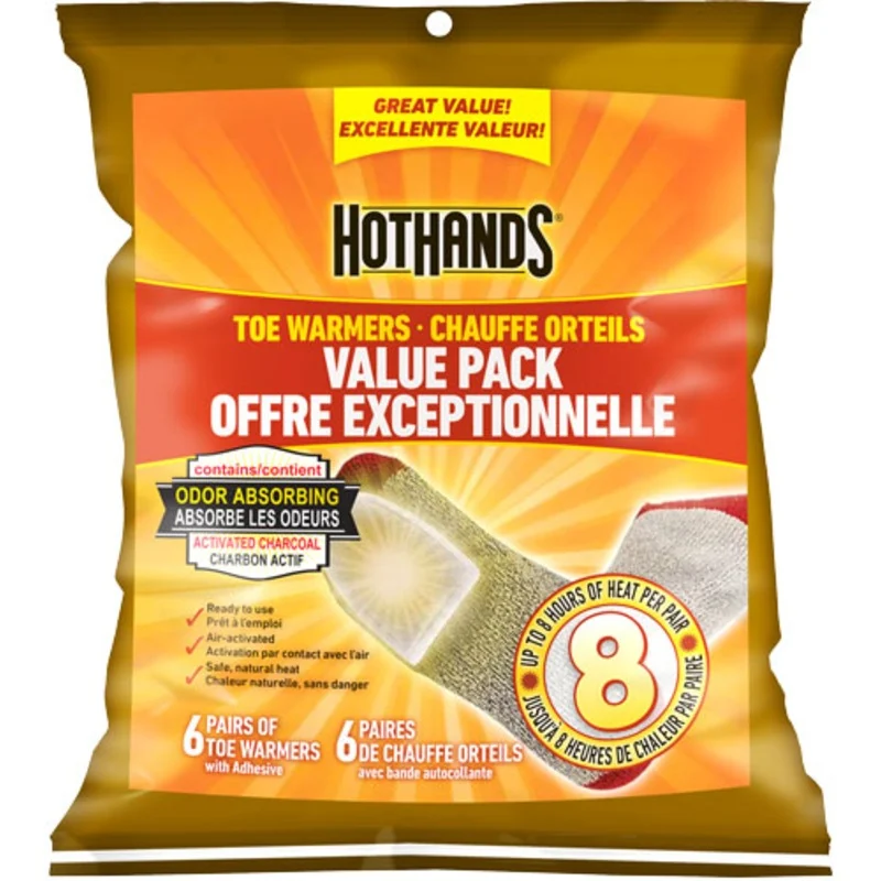 Hothands Toe Warmer Value Pack – 6 Pairs Per Pack 8 Hour W/adhs