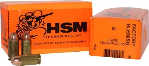 HSM REMANUFACTURED 357 SIG 124GR PLATED LFN 50RD