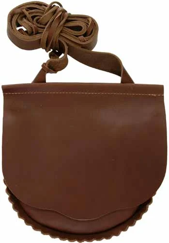 Hunting Pouch,oil tanned leather, 8" by 6-1/2",scalloped edge, made in the U.S.A.