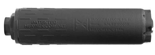 HUXWRX Flow 9K Ti Suppressor 9mm, 5.87" Length, 1/2x28 Booster, Black Cerakote