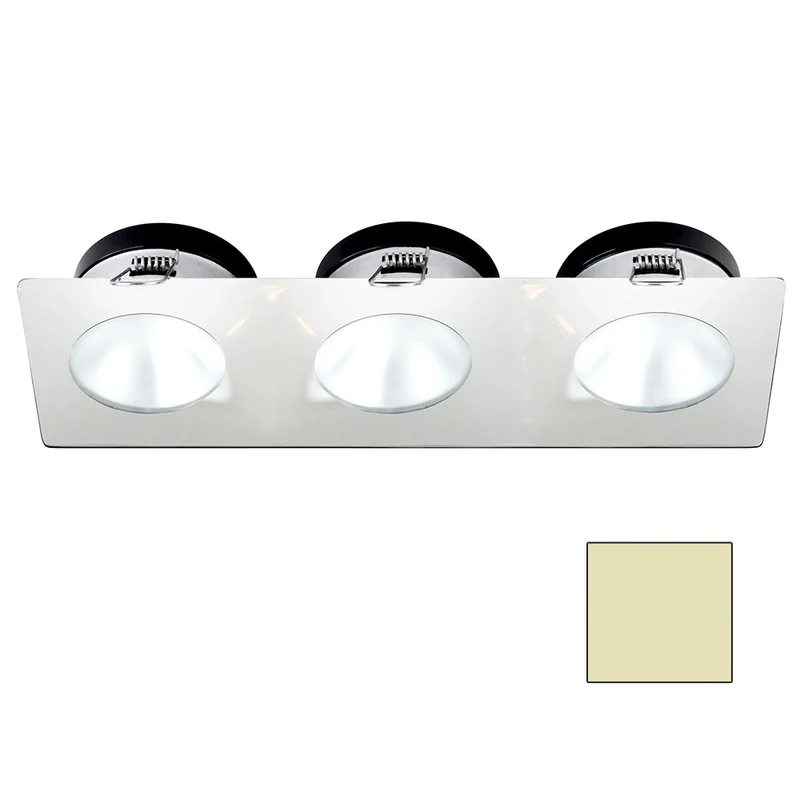 i2Systems Apeiron A1110Z – 4.5W Spring Mount Light – Triple Round – Warm White – White Finish [A1110Z-36CAB]