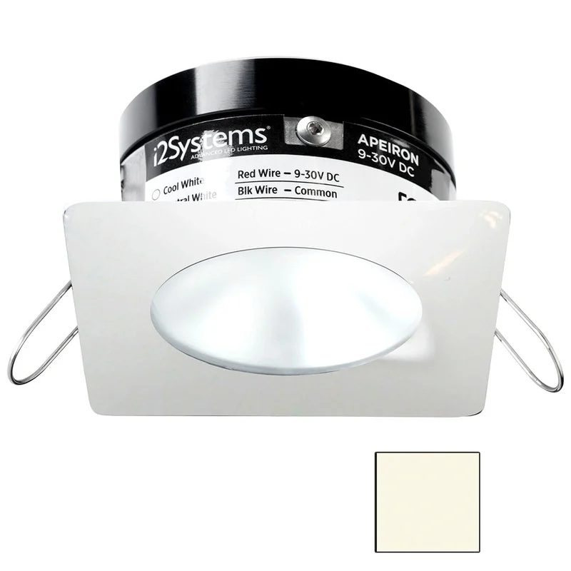 i2Systems Apeiron PRO A503 – 3W Spring Mount Light – Square/Round – Neutral White – White Finish [A503-32BBD]